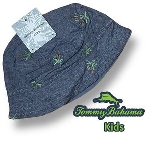 Tommy Bahama NWT Kids All Over Print Palm Trees Cotton Bucket Hat